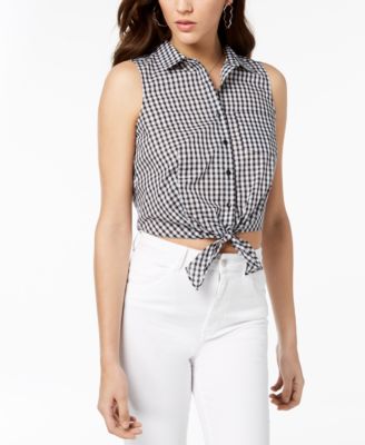 guess gingham top