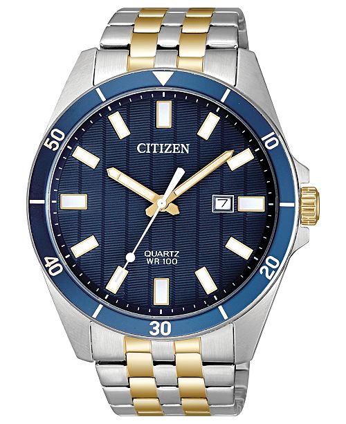 citizen chronograph men's two tone bracelet watch
