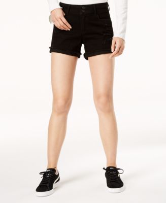 American Rag Juniors' Ripped Cuffed Black Denim Shorts, Created for ...