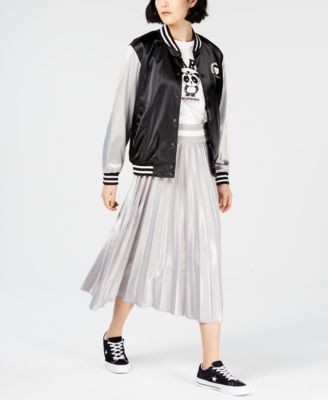 NICOPANDA - Satin Graphic Varsity Jacket