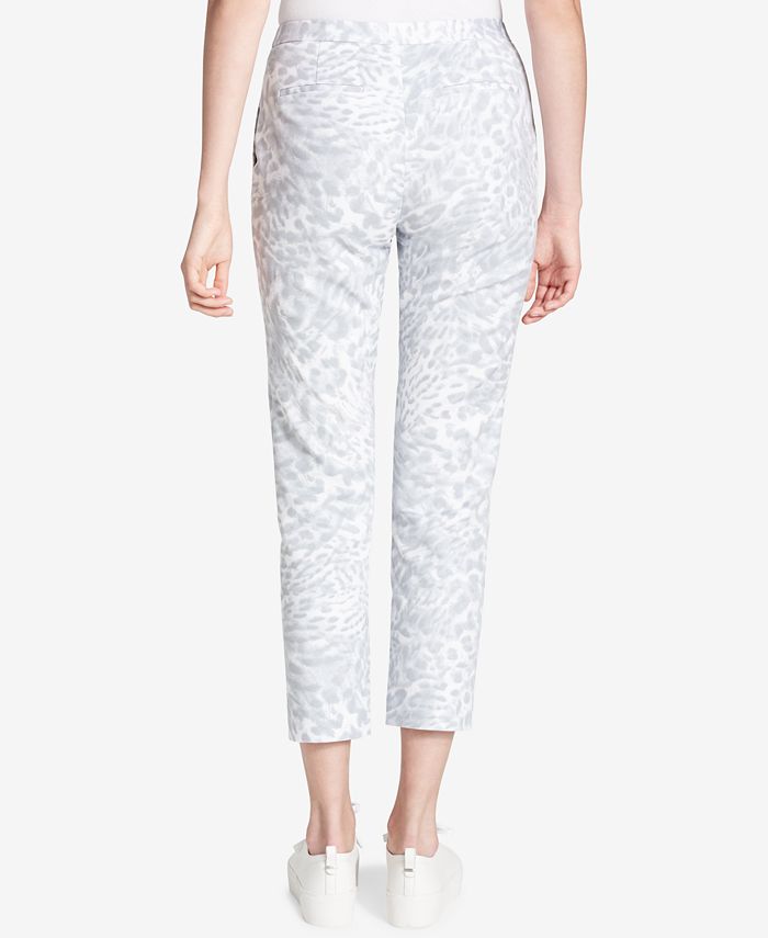 Calvin Klein Printed Zip-Detail Pants - Macy's