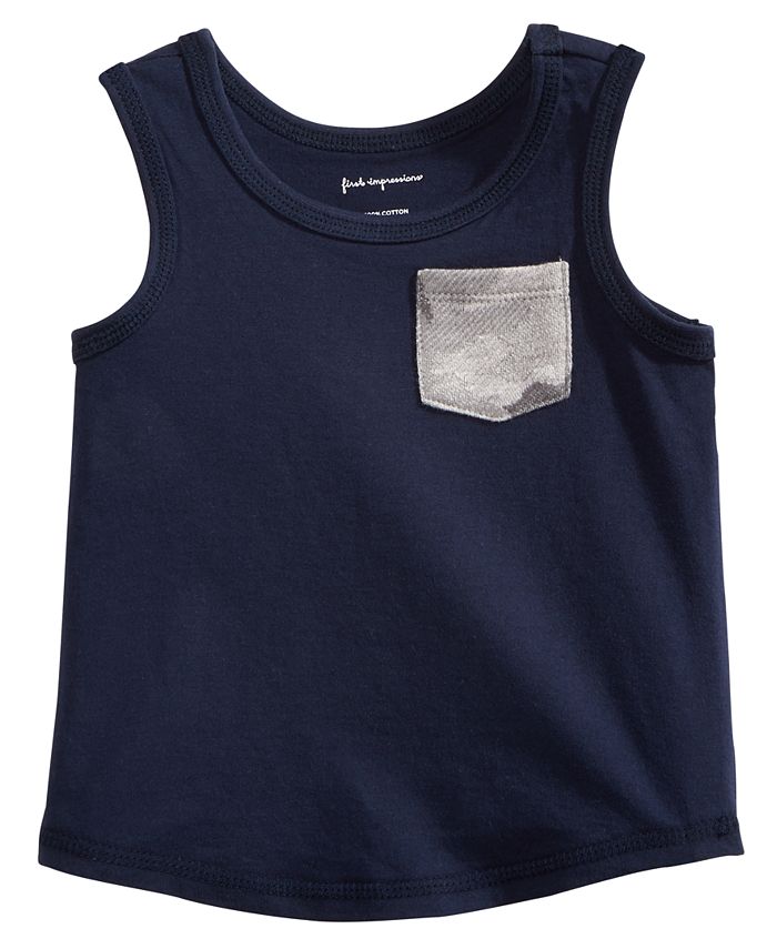 First Impressions Pocket Cotton Tank Top, Baby Boys, Created for Macy's Macy's