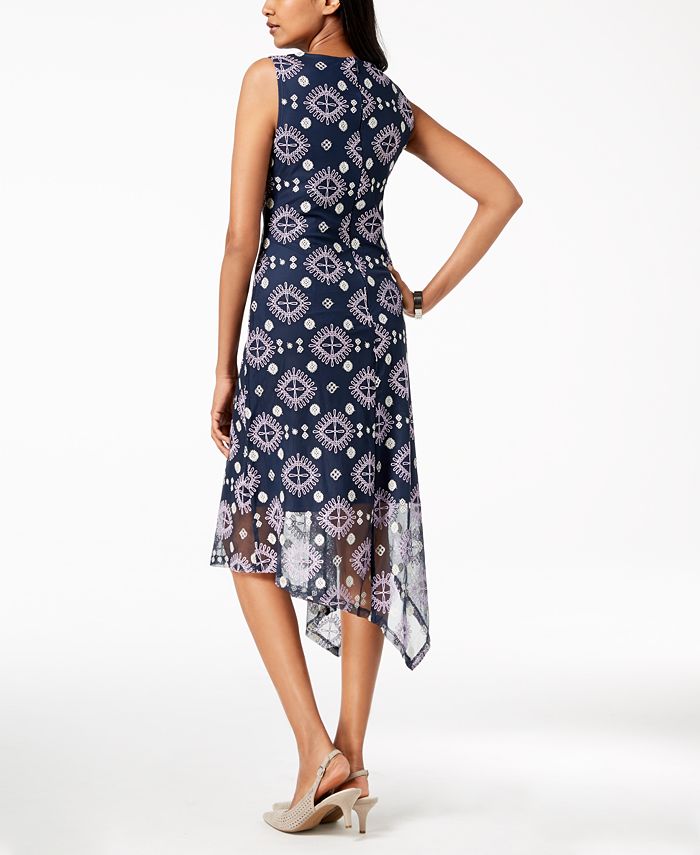 Alfani Petite Embroidered Asymmetrical Midi Dress, Created for Macy's ...