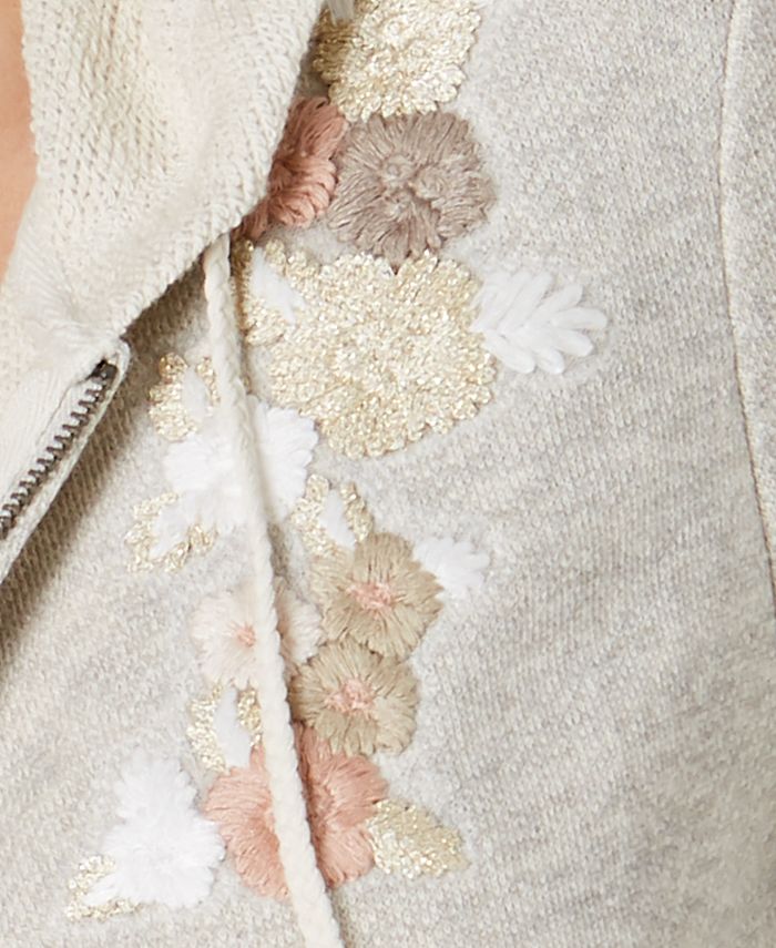 Style & Co Embroidered Hoodie Jacket, Created for Macy's - Macy's