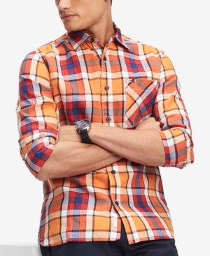 TOMMY HILFIGER MEN'S SAMSON CLASSIC-FIT PLAID SHIRT, CREATED FOR MACY'S