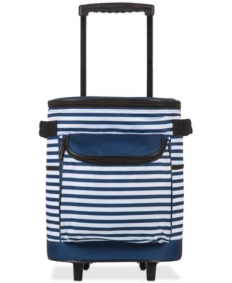 Oniva - Navy & White Striped Cooler on Wheels