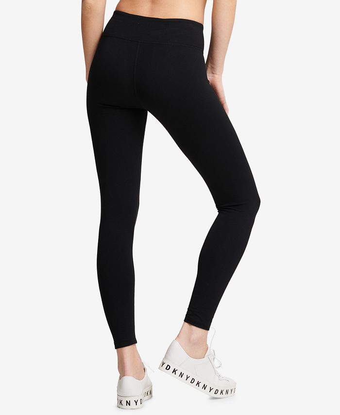 DKNY Women's Sport Faux Leather High Waist Ankle Leggings Black Size X-Small