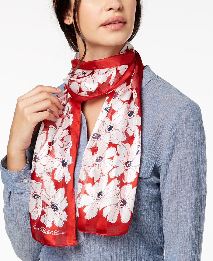 Lauren Ralph Lauren Allison Silk Stripe Jacquard Scarf & Reviews - Handbags  & Accessories - Macy's