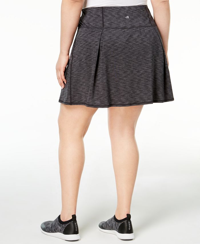 Ideology Plus Size Space-Dyed Pleated Skort, Created for Macy's ...