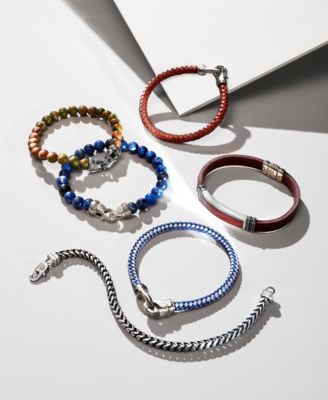Esquire Men s Jewelry Link Chain Bracelet in Stainless Steel and Blue Ion Plating Created for Macy s Macy s
