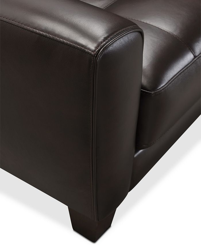 Furniture Kaleb 84" Tufted Leather Sofa, Created for Macy's & Reviews