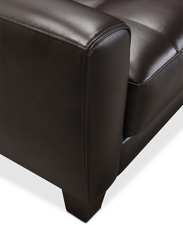 Furniture Kaleb 84" Tufted Leather Sofa, Created for Macy's & Reviews