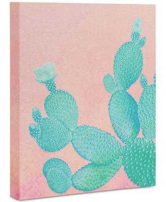 Deny Designs - Kangarui Pastel Cactus Art Canvas 24 x 30"