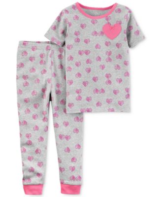 Carter's Little Planet Organics 2-Pc. Hearts Cotton Pajama Set, Baby ...