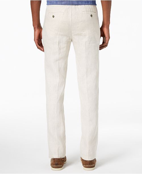 Tasso Elba Men's Linen Drawstring Pants, Created for Macy's - Pants ...