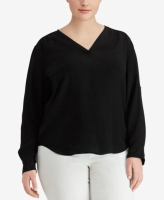 Lauren Ralph Lauren - Plus Size Silk Crepe Blouse