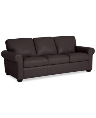 Orid 84" Leather Roll Arm Sofa