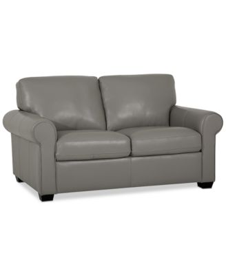 Orid 59" Leather Roll Arm Loveseat