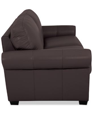Orid 77" Leather Roll Arm Apartment Sofa, Created for Macy's