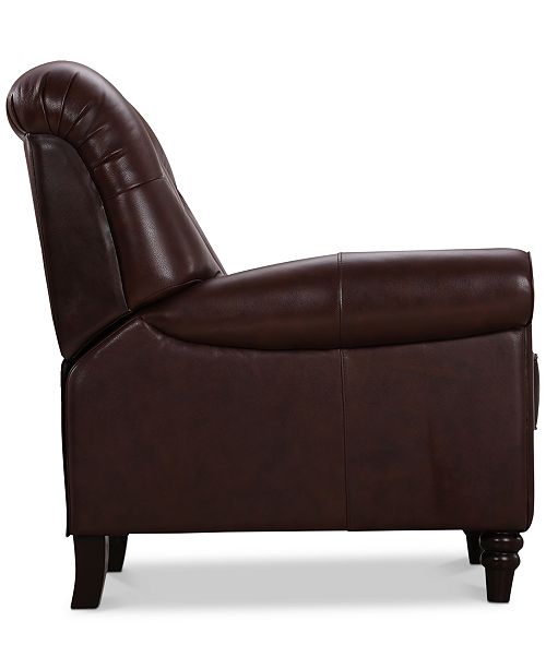 Martha Stewart Collection Bradyn Leather Pushback Recliner, Created for