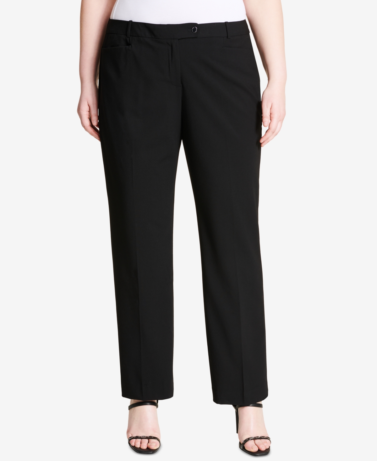 Calvin Klein Plus Size Modern Dress Pants - Black