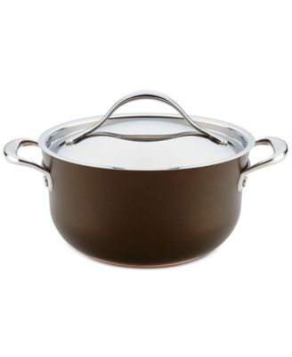 Anolon - Nouvelle 4-Qt. Copper Luxe Sable Hard-Anodized Non-Stick Casserole