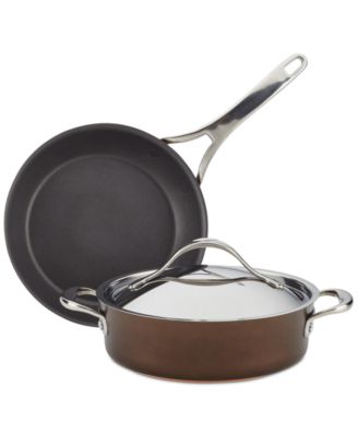 Anolon - Nouvelle Copper Luxe Sable Hard-Anodized Nonstick 3-Pc. Cookware Set