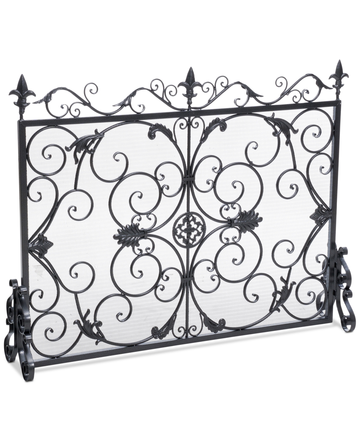 Noble House Flower 44'' Fireplace Screen In Silver