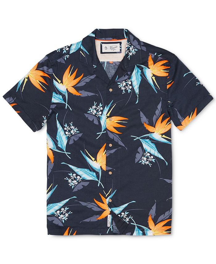 Original Penguin Men s Tropical Floral Print Shirt Macy s
