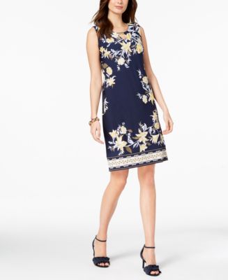 JM Collection Petite Printed Keyhole Sheath Dress, Created for Macy's ...