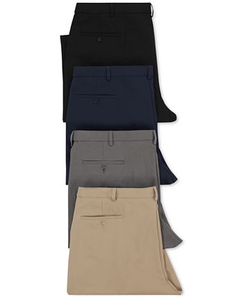 Haggar - Men's  Cool 18 PRO&reg; Classic-Fit Expandable Waist Flat Front Stretch Dress Pants