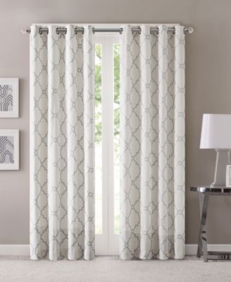 Saratoga Fretwork Print Grommet Top Window Curtain Panel, 50"W x 84"L