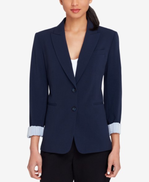 Женские Tahari ASL Notched Two-Button Blazer