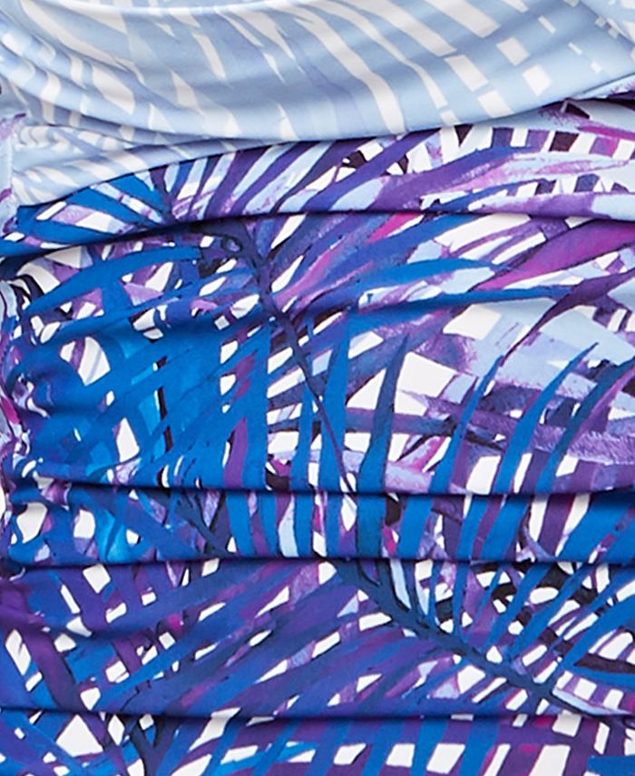 Calvin Klein Printed TwistFront Bandeau TummyControl Tankini Top Macy's