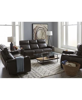 Leather Sofa With Power Recliners
