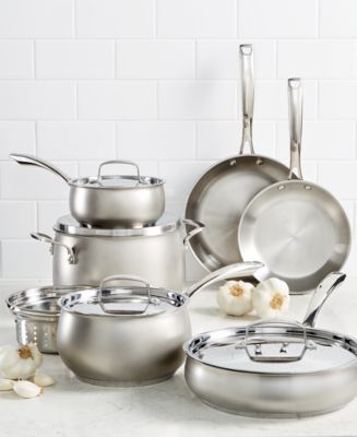 The Cellar Stainless Steel 11-Pc. Cookware Set, Created for Macy's - Macy's