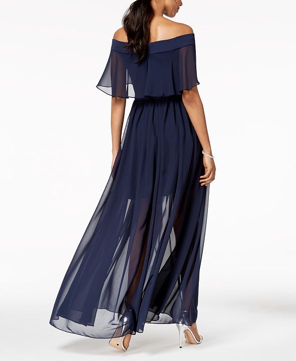 betsy and adam ruffle back gown
