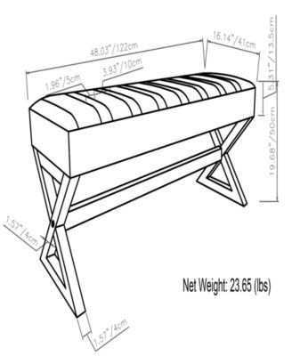 Salinger Contemporary Modern Rectangle Ottoman Bench