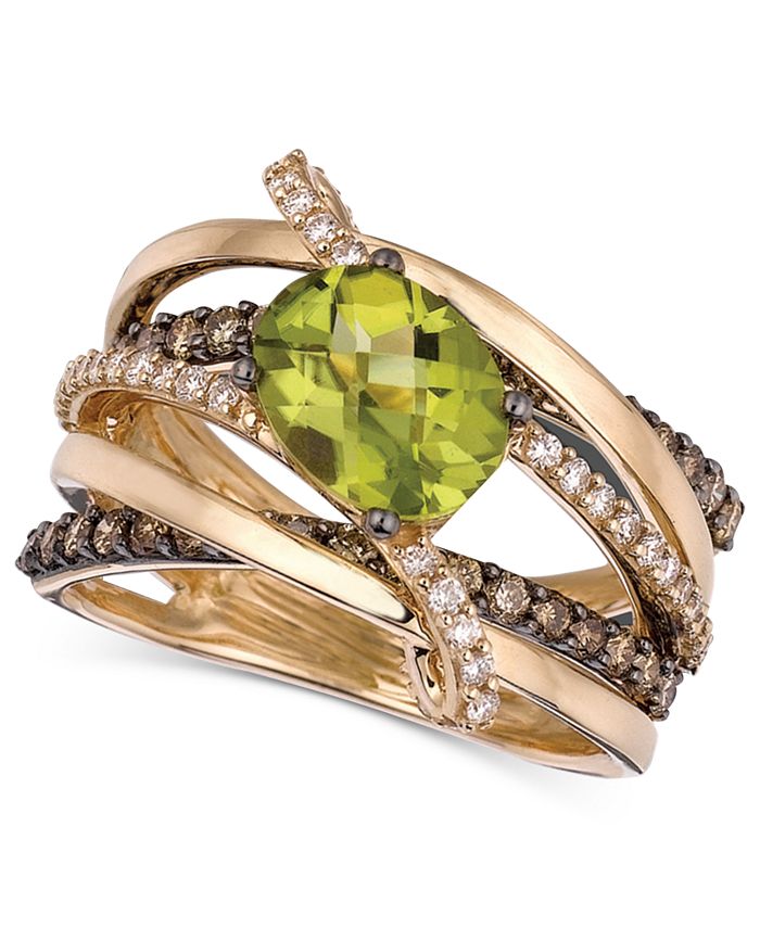 Le Vian Peridot (13/4 ct. t.w.) and Chocolate and White Diamond (7/8