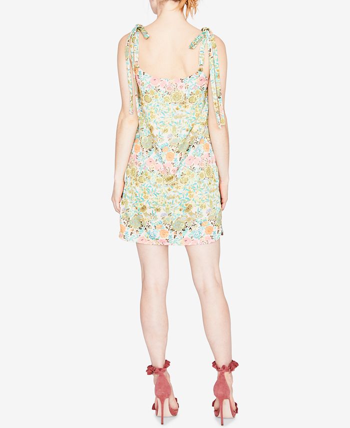 RACHEL ROY Womens Black Floral Long Sleeve Illusion Neckline Mini Shift Dress