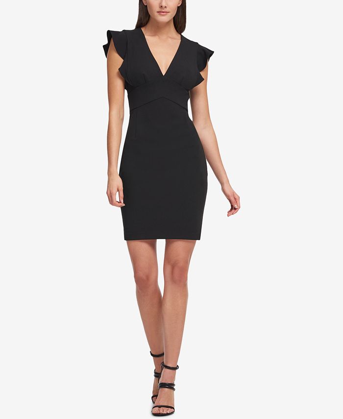 Dkny v clearance neck ruffle dress