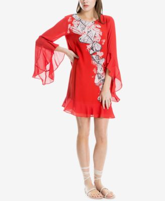 Max Studio London - Angel-Sleeve Placed-Print Shift Dress, Created for Macy's