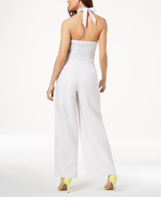 XOXO Juniors' Crisscross Halter Jumpsuit Macy's