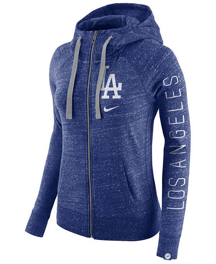 Nike Women's Los Angeles Dodgers Gym Vintage Full Zip Hooded Sweatshirt ...