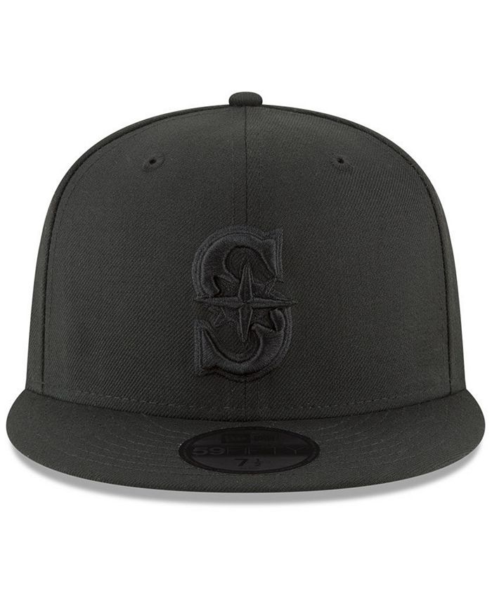 New Era Seattle Mariners Blackout 59FIFTY FITTED Cap Macy's