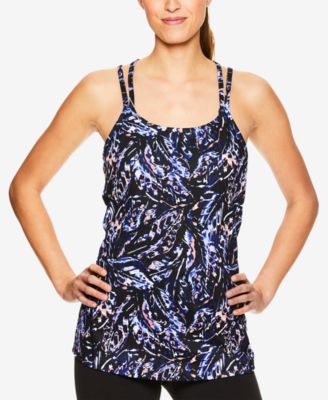 Gaiam - Lani Printed Strappy-Back Bra Tank Top