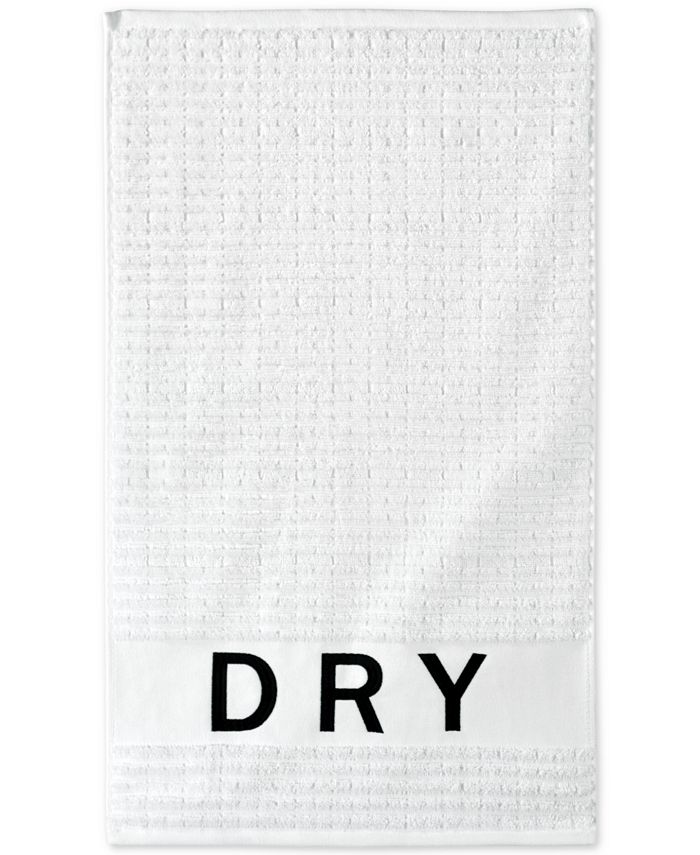 DKNY Chatter Cotton Embroidered Ribbed Hand Towel - Macy's