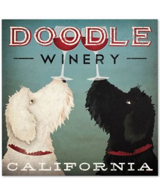 Trademark Global - Ryan Fowler Doodle Wine 35" x 35" Canvas Art Print