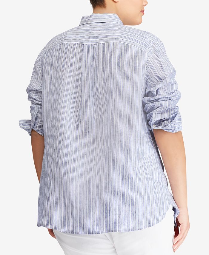 Lauren Ralph Lauren Plus Size Linen Shirt - Macy's