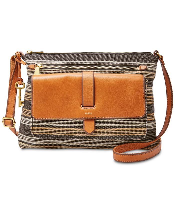 Fossil Kinley Stripe Medium Crossbody Macy's